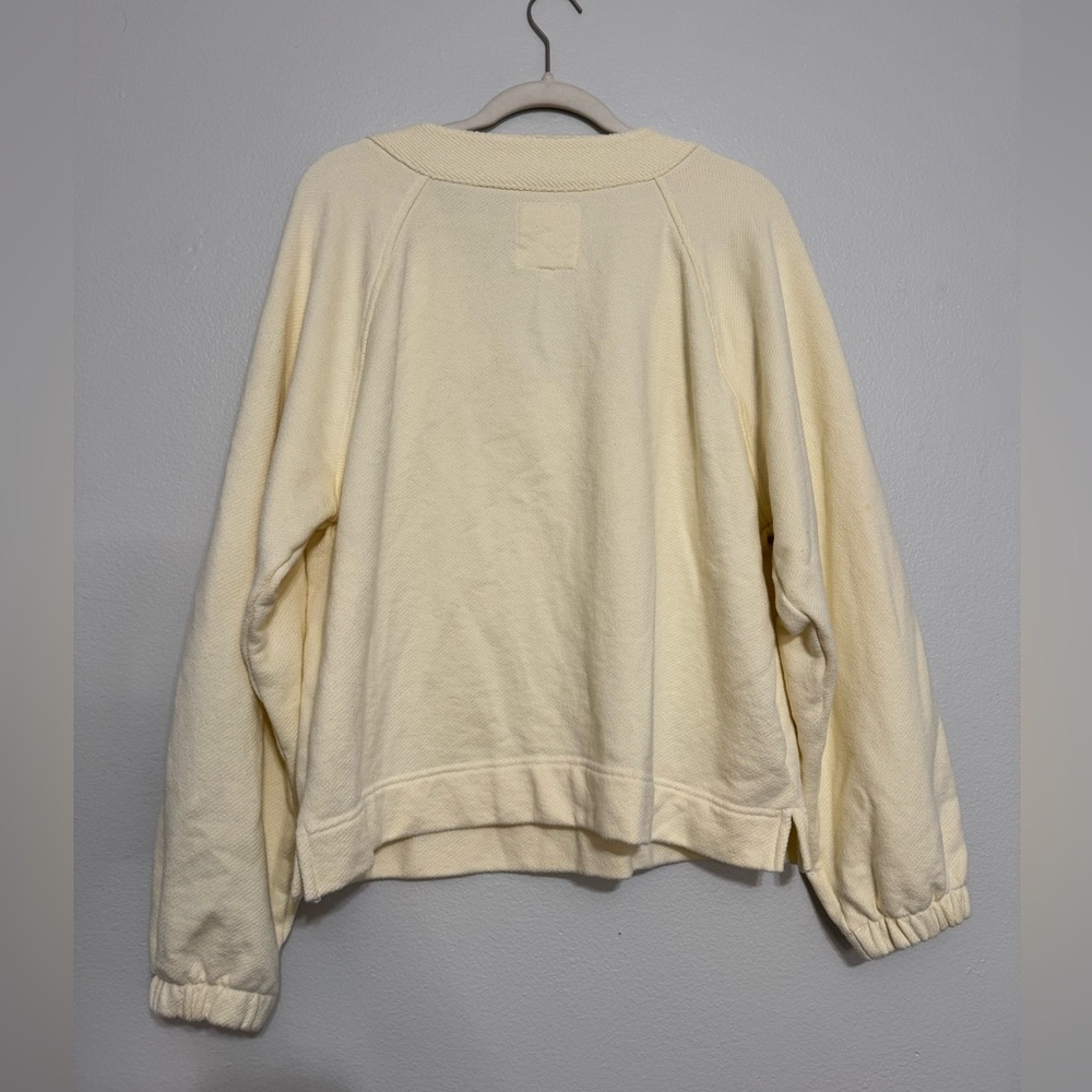 Aerie Oversized Lace Up Sweatshirt in Pale Yellow / Cream - Medium - Picture 6 of 7